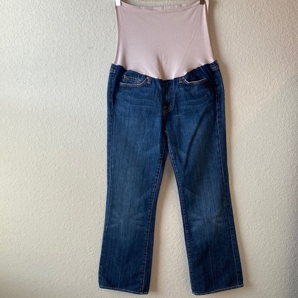 7 For All Mankind A Pea In The Pod Boot Cut Maternity Jeans with Full Band Sz 30 - Picture 2 of 16